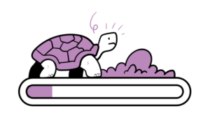 Illustration of a turtle walking across a progress bar