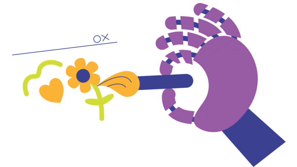 AI robot on social media making generative AI art