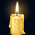Lit candle to depict grief
