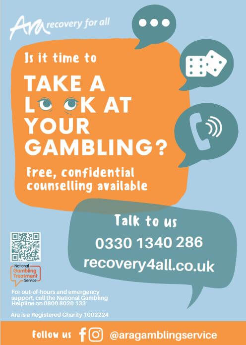 Poster advertising the services of Ara Recovery for All