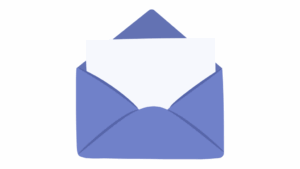 An envelope with a plain piece of paper in it, waiting to be written on
