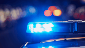 Police lights on top of car