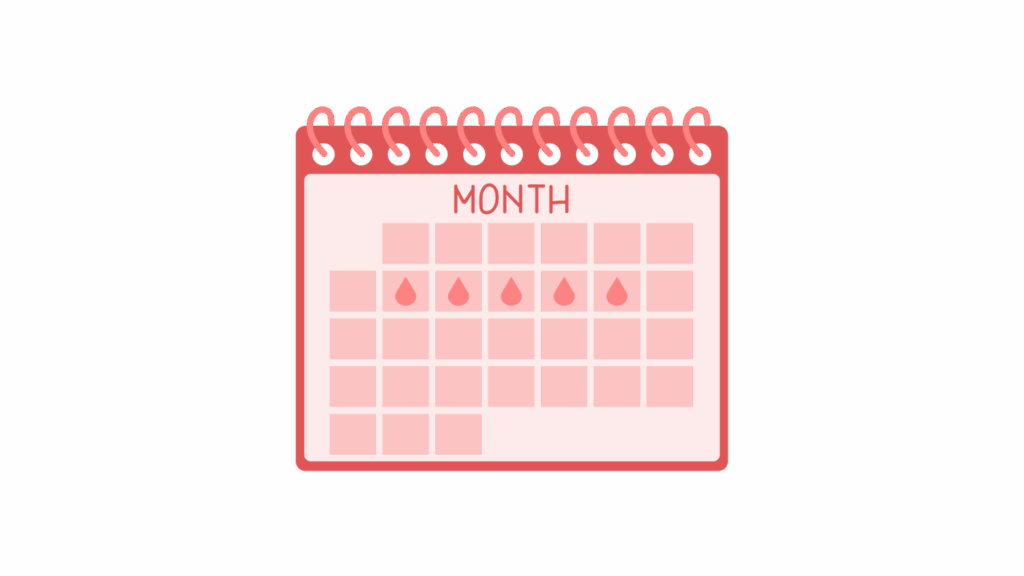 Period tracking calendar
